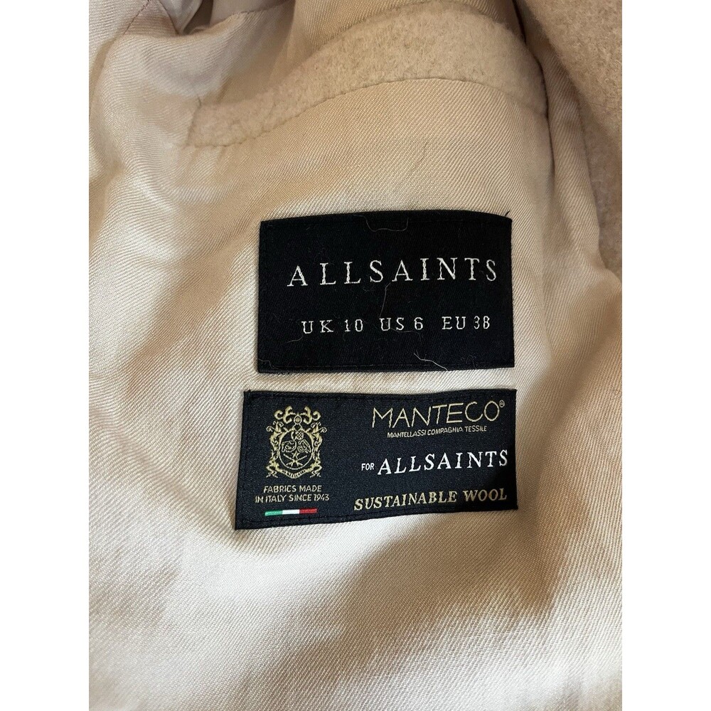 ALLSAINTS Women’s Millie Wool Coat in Off White / Beige - Picture 8 of 12
